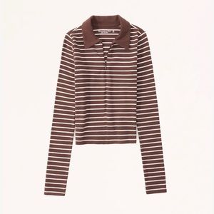 Abercrombie & Fitch long-sleeved ribbed brown shirt